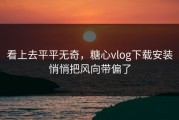 看上去平平无奇，糖心vlog下载安装悄悄把风向带偏了