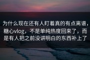 为什么现在还有人盯着真的有点离谱，糖心vlog，不是单纯热度回来了，而是有人把之前没讲明白的东西补上了