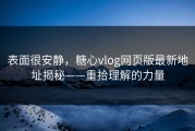 表面很安静，糖心vlog网页版最新地址揭秘——重拾理解的力量