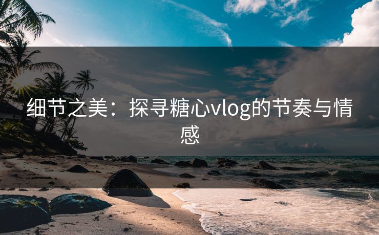 细节之美：探寻糖心vlog的节奏与情感