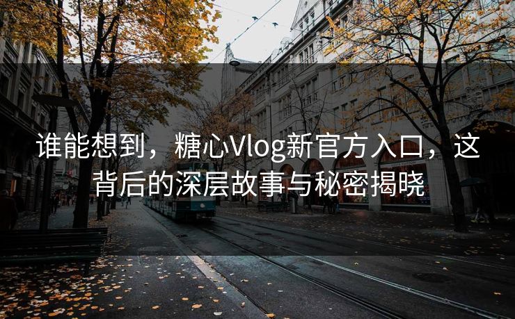 谁能想到，糖心Vlog新官方入口，这背后的深层故事与秘密揭晓