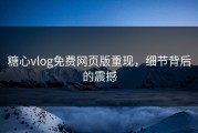 糖心vlog免费网页版重现，细节背后的震撼