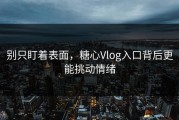 别只盯着表面，糖心Vlog入口背后更能挑动情绪