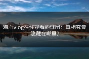 糖心vlog在线观看的谜团：真相究竟隐藏在哪里？