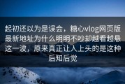 起初还以为是误会，糖心vlog网页版最新地址为什么明明不吵却越看越悬这一波，原来真正让人上头的是这种后知后觉