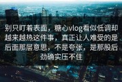 别只盯着表面，糖心vlog看似低调却越来越热这件事，真正让人难受的是后面那层意思，不是夸张，是那股后劲确实压不住