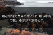 糖心vlog免费网页版入口：细节中的力量，不夸张却震撼心灵