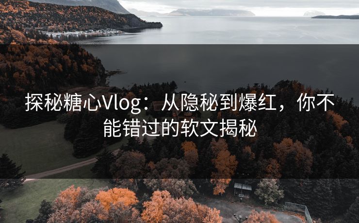 探秘糖心Vlog：从隐秘到爆红，你不能错过的软文揭秘