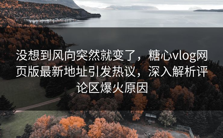没想到风向突然就变了，糖心vlog网页版最新地址引发热议，深入解析评论区爆火原因